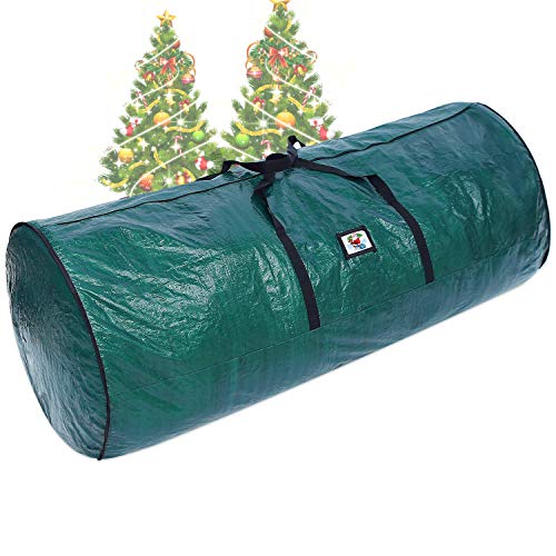 Ohuhu 9ft Christmas Tree Storage Bag, 62” X 25.6” X 25.6” Extra Large Christmas Tree Storage Container, Tear Proof Duffle Bag Waterproof Material, UP to 9 ft Disassembled Artificial Xmas Tree, Green