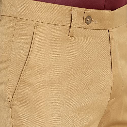 Image of The PS Men's Formal Regular Fit Cotton Blend Black, Dark Grey Combo Trouser (Pack of 2)