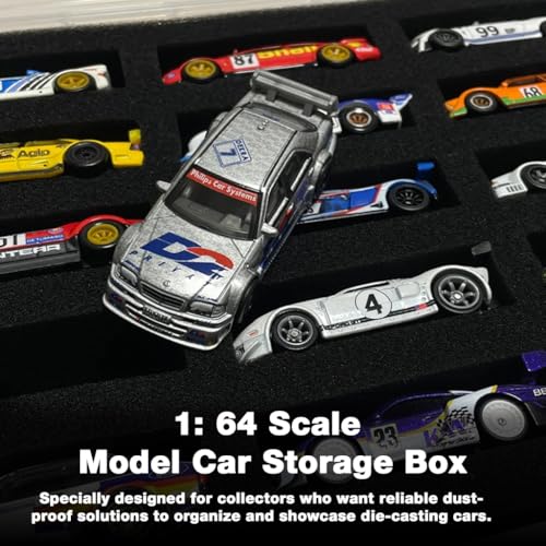 Image of HASTHIP 1: 64 Scale Model Car Storage Case for Hot Wheels with 15 Compartments Foam Insert Clear PP Storage Case with Lid Dustproof Organizer Box Diecast Model Car Display Organizer & Collection