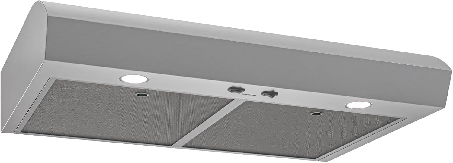 Broan-NuTone Luxury Modern 36-Inch 350 MAX Blower CFM 1.5 Sones Stainless Steel Range Hood