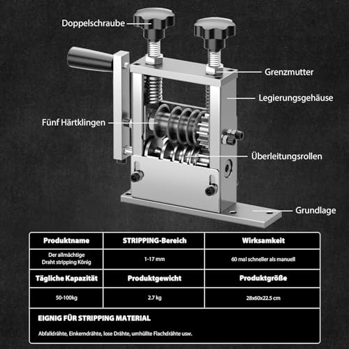 Machine à dénuder manuelle de 1 à 17 mm pour câble à fil unique rigide - 3