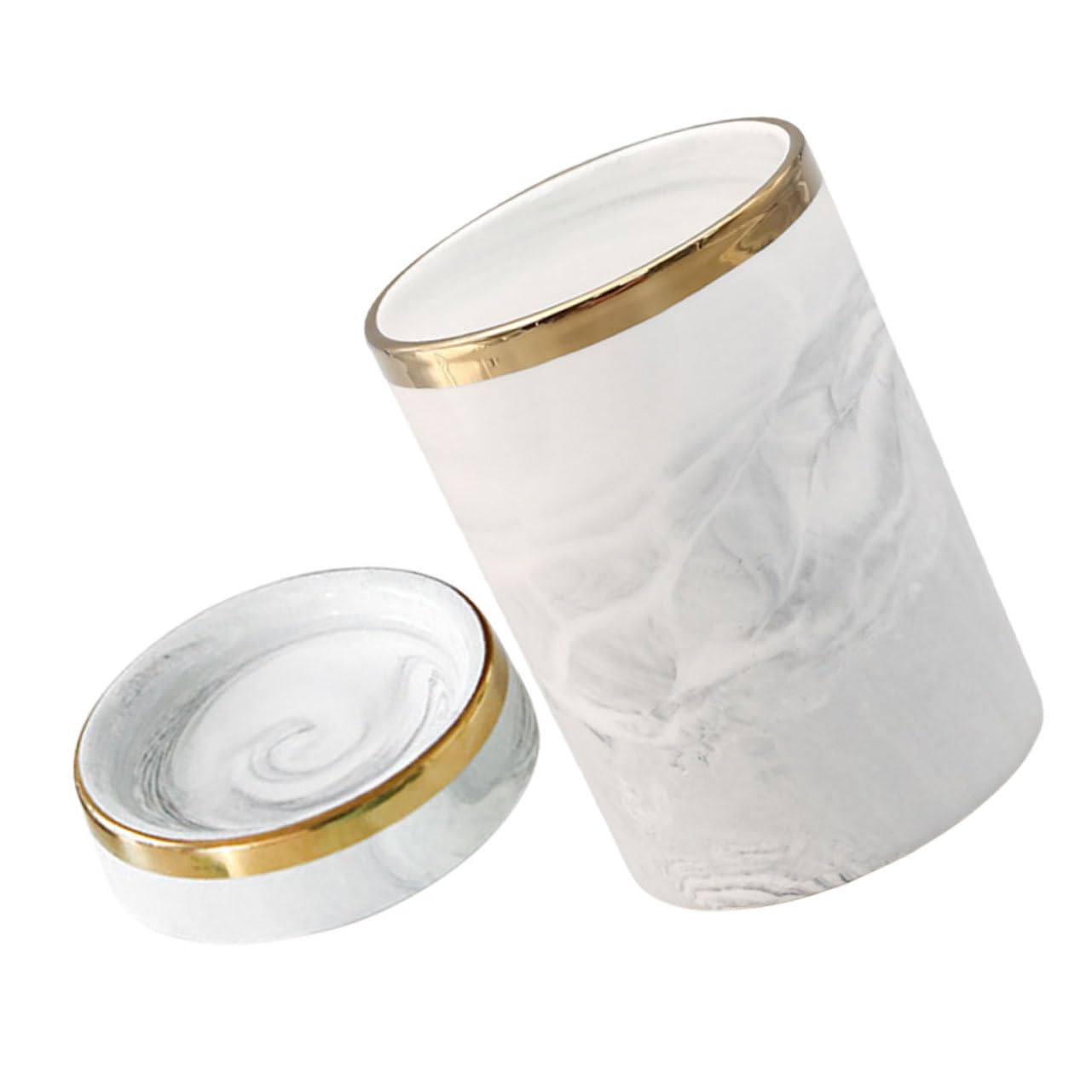 OUNONA Marble Pattern Chopsticks Holder Elegant Ceramic Utensil Organizer for Kitchen Counter Compact Cutlery Bucket for Spoons Forks and Chopsticks Space Saving Design