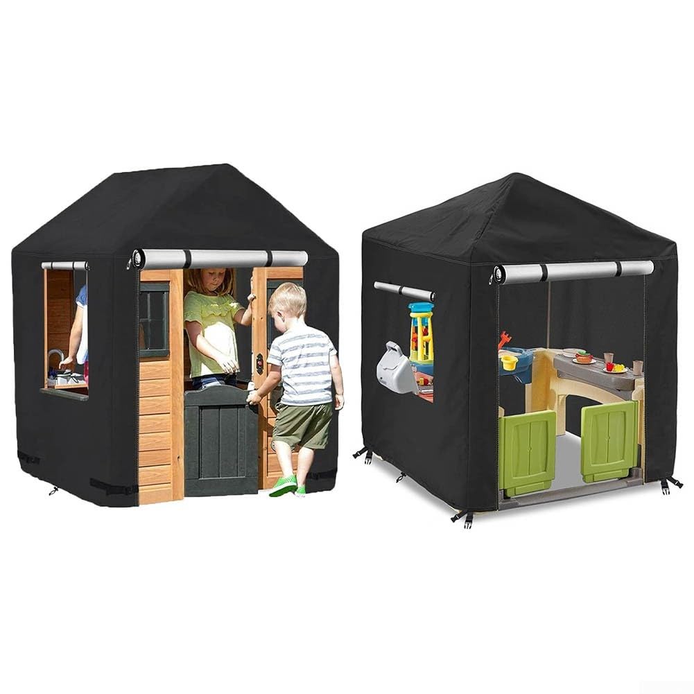 Casetta per bambini in legno schermatura, resistente, resistente alle intemperie, in materiale Oxford 420D (A)