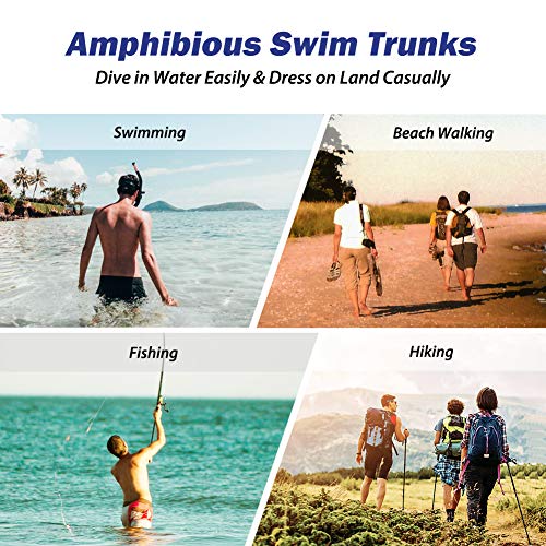 Image of maamgic Mens 7 inch Stretch Swim Trunks Quick Dry Mesh Lining Swimwear Bathing Suits