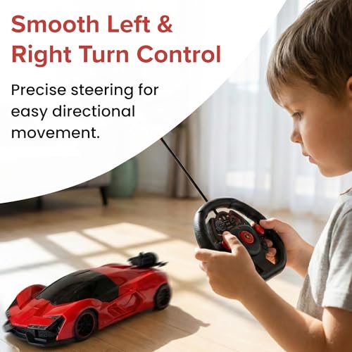 Image of Lilplay Lamborghini Remote Control Car for Kids (Red) | Sports Racing Toy for Boys | Door Opening & Rechargeable | Big Size | High Speed RC Car with Smoke | Type-C Charging | LED Headlights