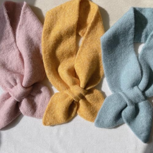 Hycurey Cashmere Neck Warmer Solid Color Heart Cross Tie Shawl Scarf Women’s Fall Winter Fuzzy Scarves Wrap Pullover Collar4