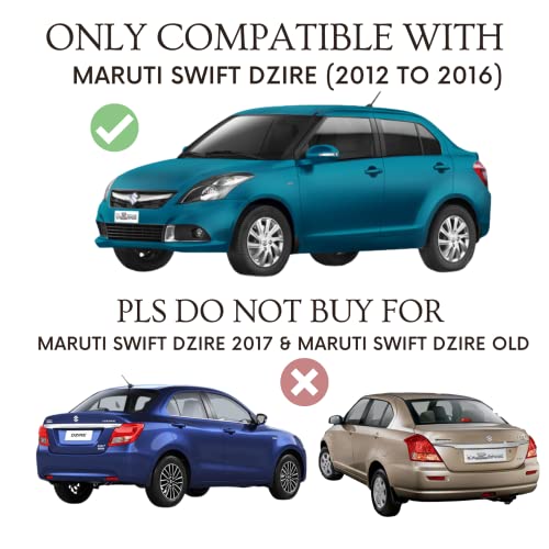 Image of Autofact Magnetic Car Sunshades Compatible with Maruti Swift Dzire (2012 to 2016) (Set of 4) - Easy Installation, UV Protection (Front 2 Half-Cut for Side Mirror Visibility, Rear 2 with Zippers)