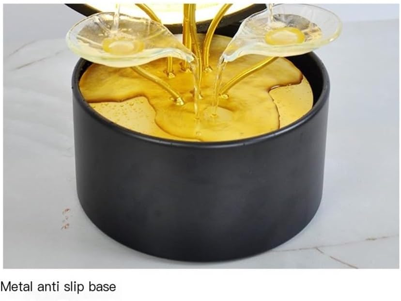 Table Top Water Fountain Indoor, Desktop Money Tree Fountain Feng Shui Wheel Feng Shui Decoration for Living Room Home Decor