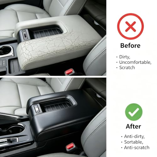 faccaibbg is Compatible with Toyota Tacoma armrest Leather Covers for Models 2014-2021 by faccaibbg - Used condition - Image 3