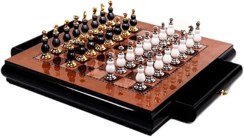 Miniatura 1 de Juego de ajedrez de aleación de zinc piezas de ajedrez pintadas de madera maciza para decoración de sala de estar regalos juego de ajedrez camello