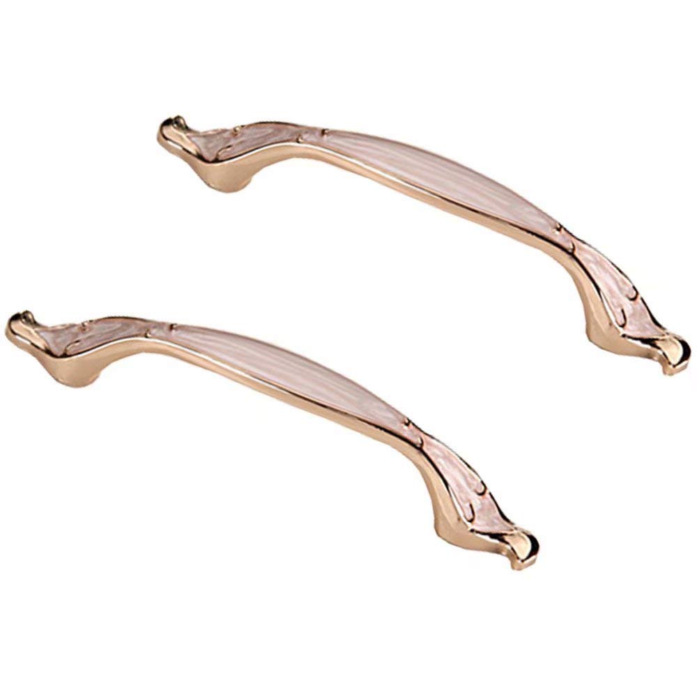 SAJMAKUWLA Antique Brass Cabinet Drawer Handles 2 Pcs, Kitchen Cupboard Pulls with Hole Distance 96mm 128mm(Style B,Hole Distance 96mm)