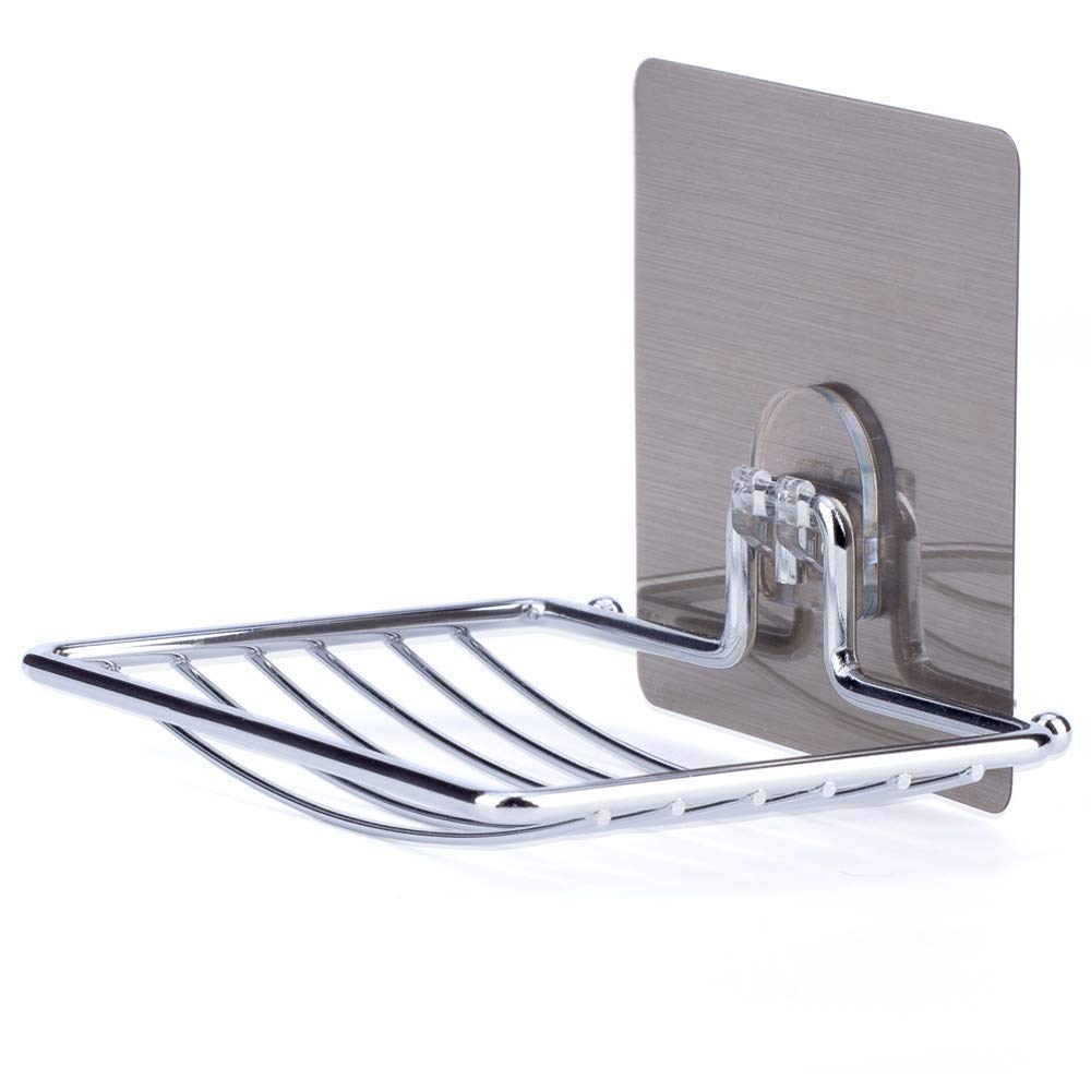 Koyet Soap Dish Holder,Self Adhesive Wall Mounted Soap Sponge Holder Stainless Steel Storage Saver Rack for Home Kitchen Bathroom Shower (Self Adhesive Soap Dish) (B08KS6WYDV) Amazon Price History, Amazon Price Tracker