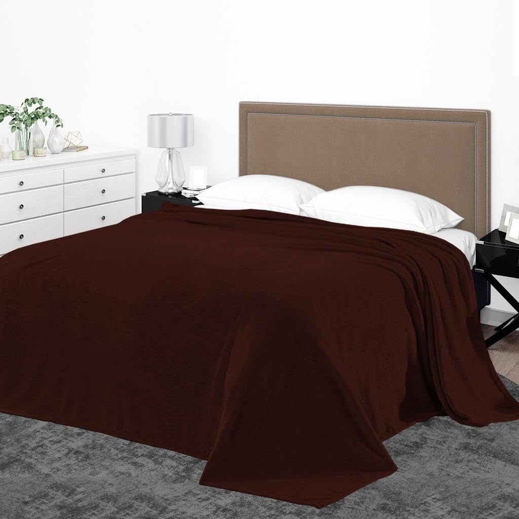 Home Smart Fleece Blanket King Size (200x220) for All Season,Fluffy Blanket Warm Bed Throws for Sofa & Bed,Comfortable and Soft Fleece Blanket (Syrup)