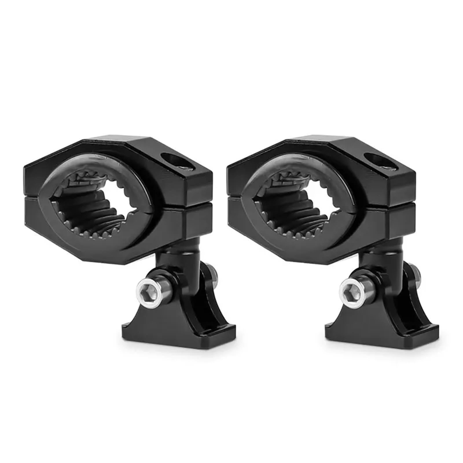 Geardrivex 2Pcs Black Headlight Bracket Motorcycle Spotlight Mount Bracket Auxiliary Headlight Clamps 18-30Mm Tube Clip For Moto Atv Fog Light Holder(2Pcs Black)