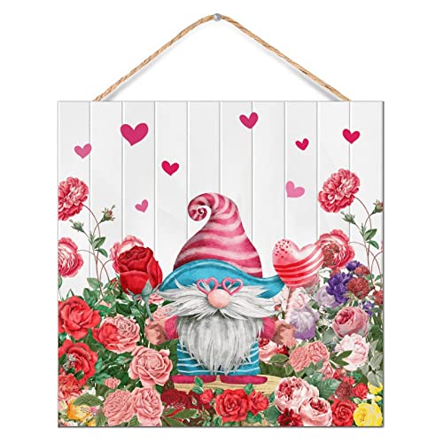 Plaque en bois peint vieilli décorative pour mur et cheminée style Saint-Valentin