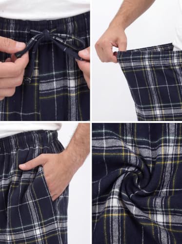 Image of Andrew Scott Men's Cotton Flannel Knee Length Shorts | Drawstring & Pockets Boxer Sleep Shorts | Multi Packs & Colors