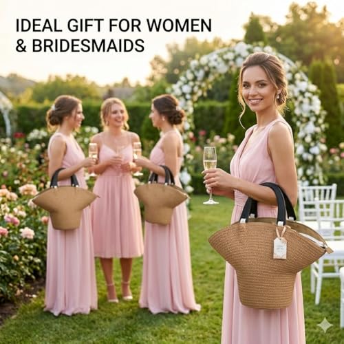 Bolso de verano tejido en forma de sombrero para mujer miniatura 6