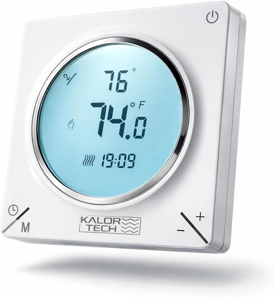 Wi-Fi Smart Thermostat for Electric Baseboard Heaters, 120-240V Systems, Proprietary Wall Plate, LCD Fahrenheit Display, Compatible with Alexa, Google Home, Smart Life and Tuya App (829F)