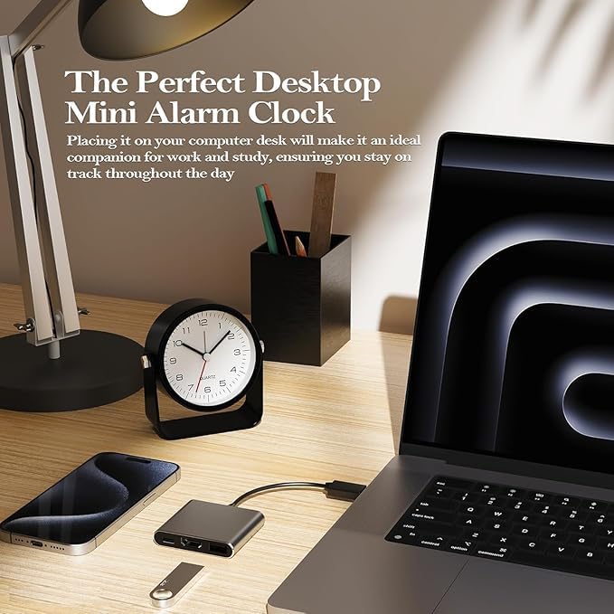 Image of DRONTER Vintage Twin Bell Analog Display Table Alarm Clock with Night LED Light Heavy Slippers Extra Loud Alarm Clock Ideal for Student and Kids Bedroom (Analog Alarm)