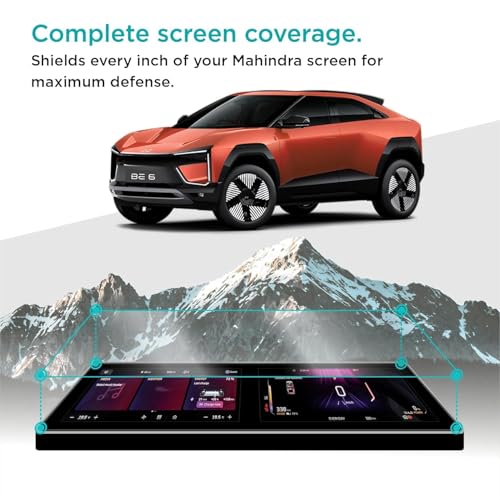 Image of Spartan Shield [MATTE] Screen Guard For MAHINDRA BE6 2026 [2025 - Running] || [12.3 Inch Infotainment & 12.3 Inch Instrument Cluster] Full Touchscreen Protector || **ANTI GLARE** || Water Repellant || Anti Fingerprint || Scratch Resistant || BE 6 Car Display Accessory 2025 [Not Tempered Glass]