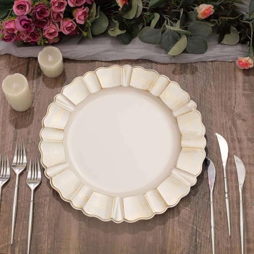 Platos desechables acrílicos beige 13" pack x6 miniatura 5