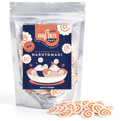 Ramen Eats Dehydrated Fish Cake Narutomaki Noodle Topping 3 OZ (Big Version)