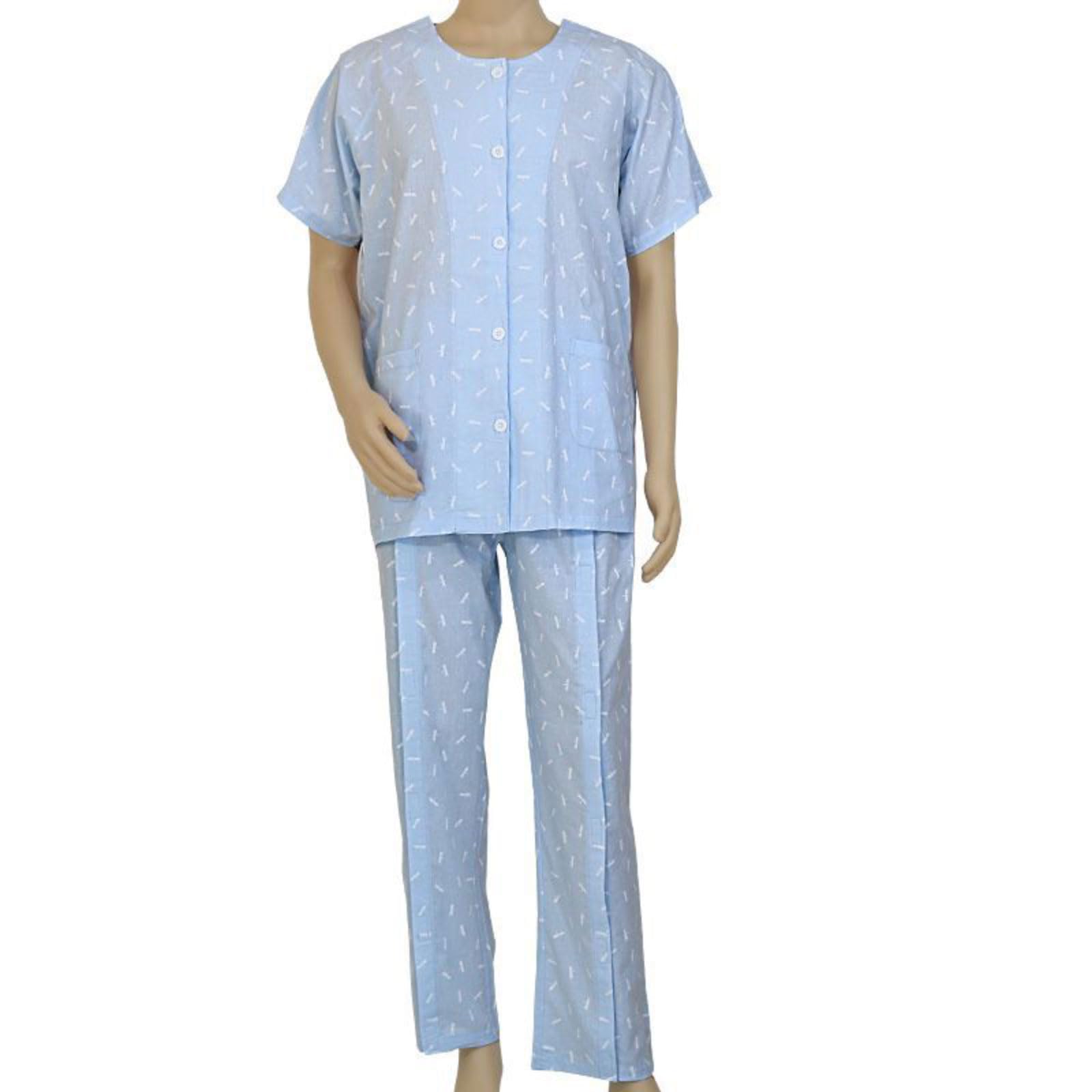 Tuta da Infermiera Camici da Ospedale per pazienti Costretti a Letto in Stile Primaverile ed Estivo per Infermieristica Blu per Anziani e disabili