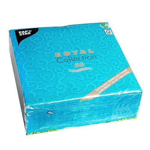 Papstar '' 250 Serviettes (pli 1/4, 40 x 40 cm Turquoise casali (84887)