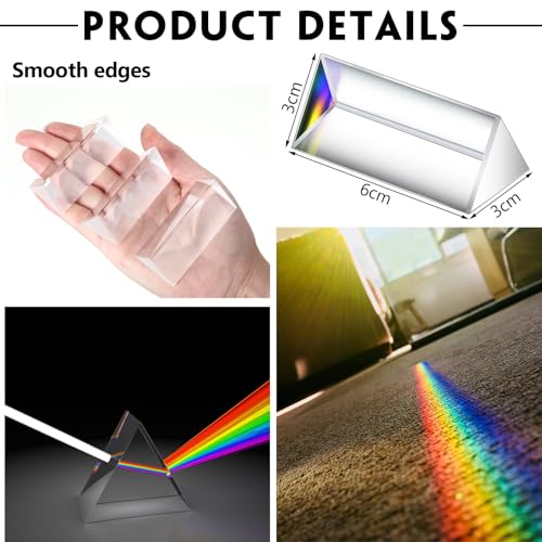 Image of SiliFine 30 Pack 2.5 Inch Clear Triangular Glass Prisms Bulk