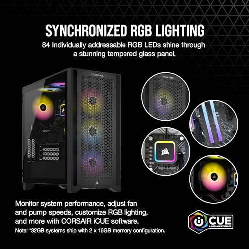 Image of Corsair Vengeance i7500 Series Gaming PC - Liquid Cooled Intel Core i5 14600KF CPU - NVIDIA GeForce RTX 4060 GPU - 32GB Vengeance RGB DDR5 Memory - 1TB M.2 SSD - Black