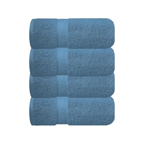 Image of Sulfar 100% Combed Cotton, Quick Drying Highly Absorbent, Luxury Hand Towel Set (Pack of 4, 40 X 70 cm) Dark Blue