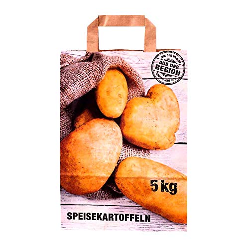 Wertpack 250x Papiertragetaschen Speisekartoffeln, 5 kg Füllgewicht, 220 + 100 x 360 mm