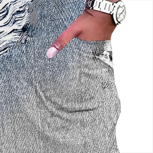 Image of SUZONANA Womens Plus Size Denim Print Maxi Dresses Casual Jean Look Dress