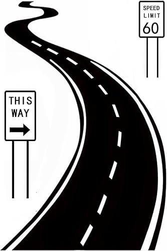 Miniatura 2 de BIBITIME Adhesivo de vinilo para sala de estar, límite de velocidad 60, sinuoso sinuoso, flecha, letrero decorativo de vinilo, 16.5 x 24 pulgadas,