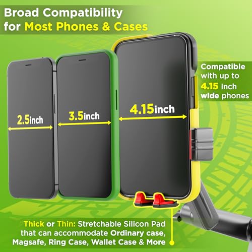 Image of Cell Phone Mount for Truck Phone Holder for Truck Drivers - Heavy Duty Suction Cup + Dashboard Pad, iPhone Holder for Dashboard Window 16.9 inch Long, for iPhone & Samsung, Semi Trucker, Red