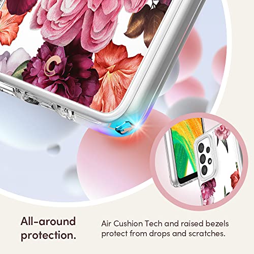 Image of Spigen Cyrill Cecile | Samsung Galaxy A33 5G Case | Transparent Flower Pattern Print Design Galaxy A33 5G Back Cover | TPU+Poly Carbonate - Rose Floral