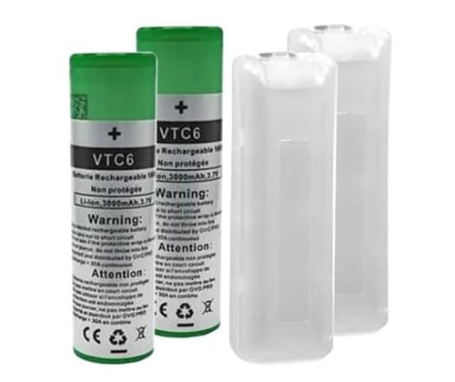 2x Batteria Ricaricabile 3000mAh 3.7V agli Ioni di Litio Alta