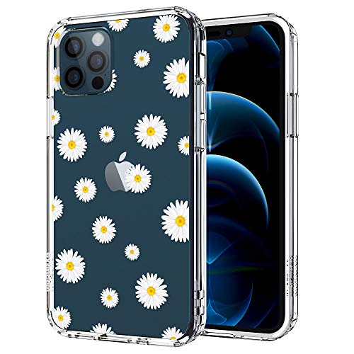 MOSNOVO Daisy Floral Flower Pattern Designed for iPhone 12 Case 6.1 Inch/Designed for iPhone 12 Pro Case 6.1 Inch - Clear