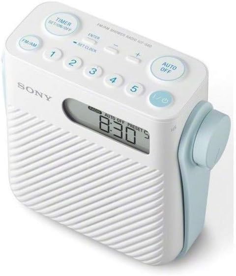 Sony ICFS80.CE7 Splash Proof Shower Radio with Speaker, White