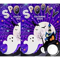 2 Pack – Halloween Colouring Books – 24 Spooky Pages Each with Foil Designs – FSC Certified – Activity & Craft Books with Witches, Ghosts, Pumpkins – Halloween Party Favours for Kids