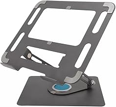 حامل لاب توب قابل للطي من المعدن الكربوني - قاعدة مانعة للانزلاق تدور 360 درجة - حامل لاب توب مريح بزاوية وارتفاع قابل للتعديل للمكتب لأجهزة اللاب توب مقاس 11 إلى 15 بوصة