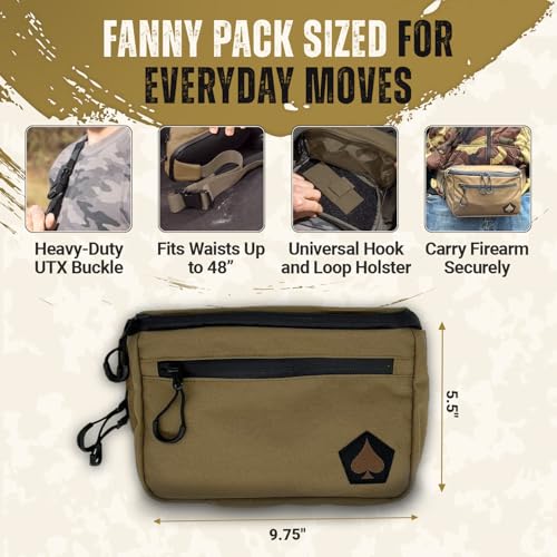 Image of HighSpeedDaddy Carry Fanny Pack - 500D Water-Resistant Nylon, Quick Access CCW Pocket, YKK AquaGuard Zippers, EDC Bag with Adjustable Waist (upto 49 inch), Everyday Carry for Men & Women - Multicam