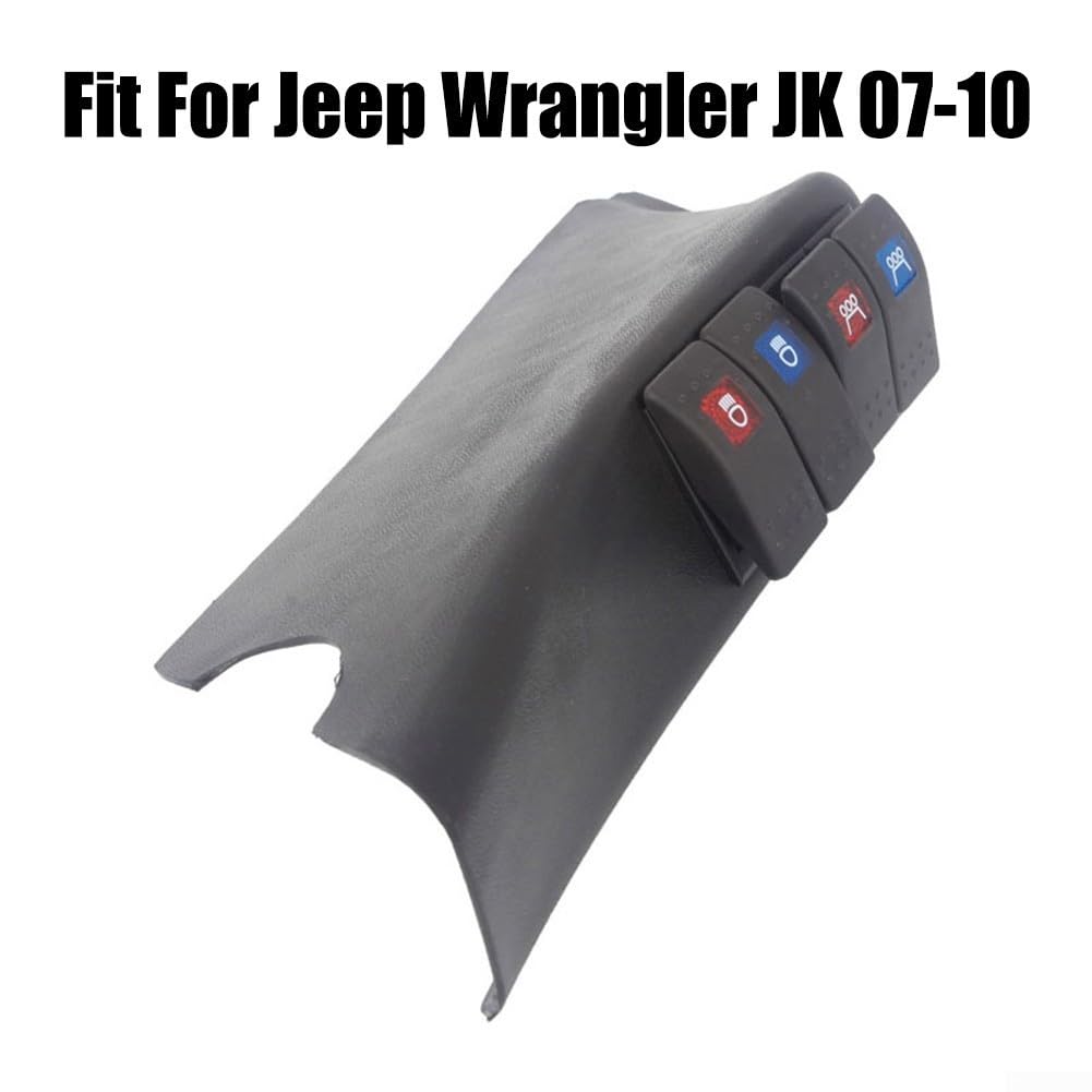 Conjunto de cápsula de interruptor para Jeep para Wrangler JK 07 a 10 Zona del pilar A izquierdo con agujeros precortados para 4 interruptores estilo basculante