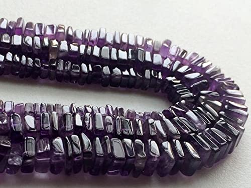 Améthyste perles heishi pour fabrication de bijoux rang de perles carrées violettes