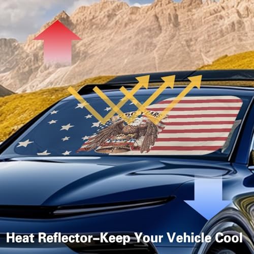 Image of Car Windshield Sunshade Folding 250 Years America Car Sun Shade Front Window Heat Shield Windshield Cover Block UV Rays for Car Sedan Truck SUV Accessories