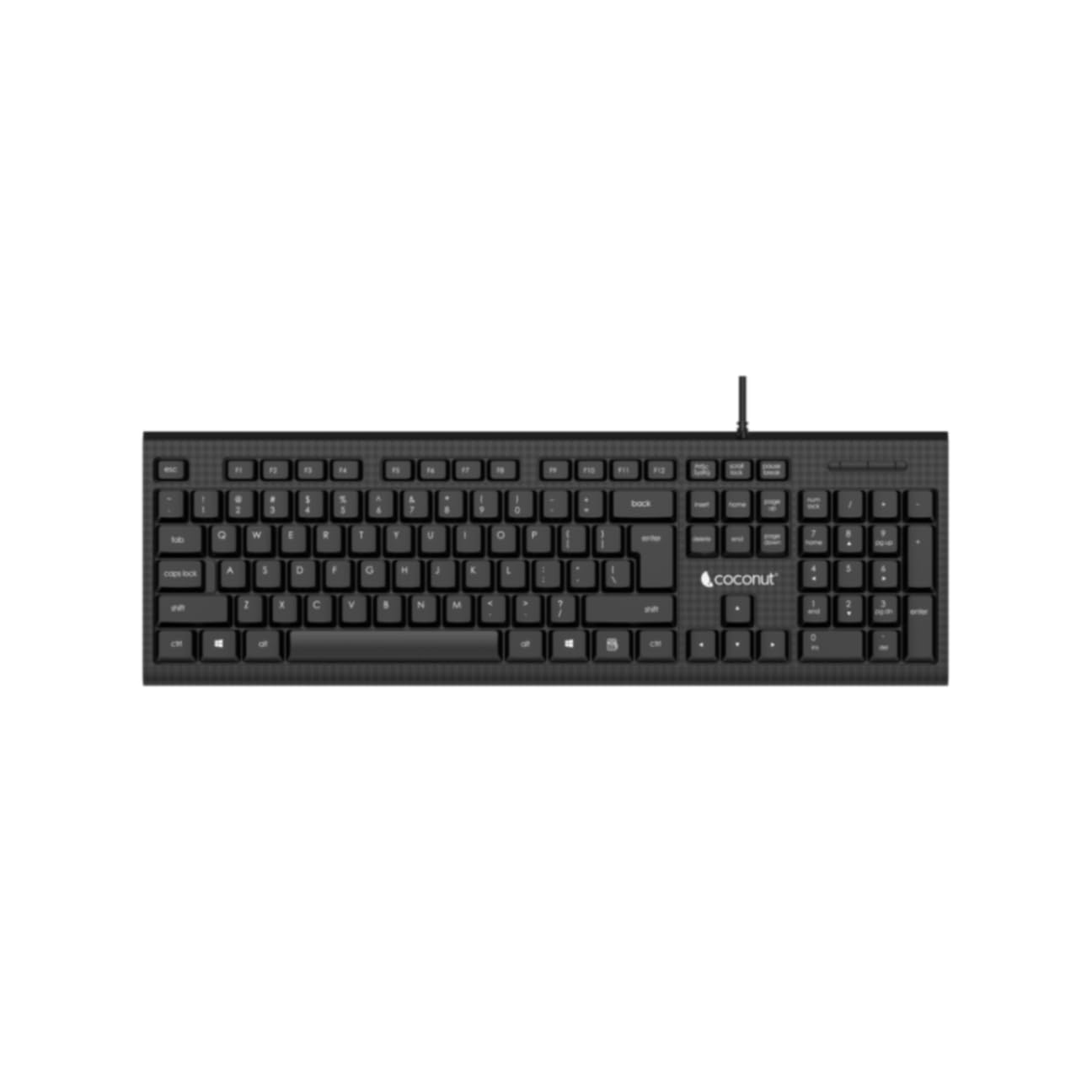 coconut K23 USB Wired Keyboard, 104 Keys, Membrane Keys, 1.45m Cable, Black-image-42