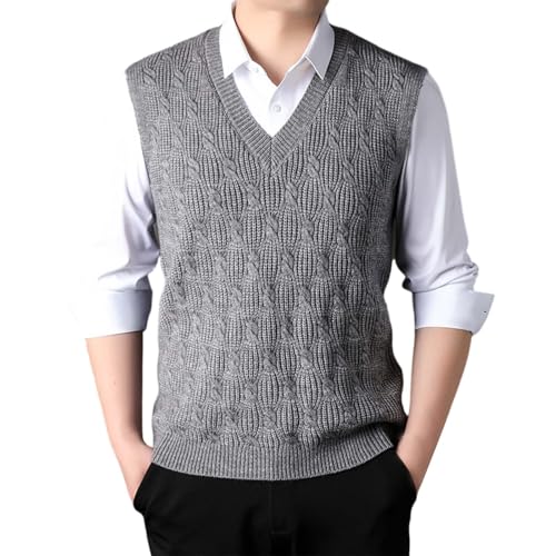 V Neck Basic Sweater Vest for Men Casual Sleeveless Knitted Pullover Sweater Relaxed Fit Casual Knitwear M-3XL