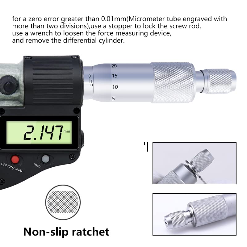 Mikrometr, Caliper 0,001mm Mikrometr cyfrowy 0-25 mm Elektroniczny zewnętrzny Chromowane narzędzia pomiarowe zacisków