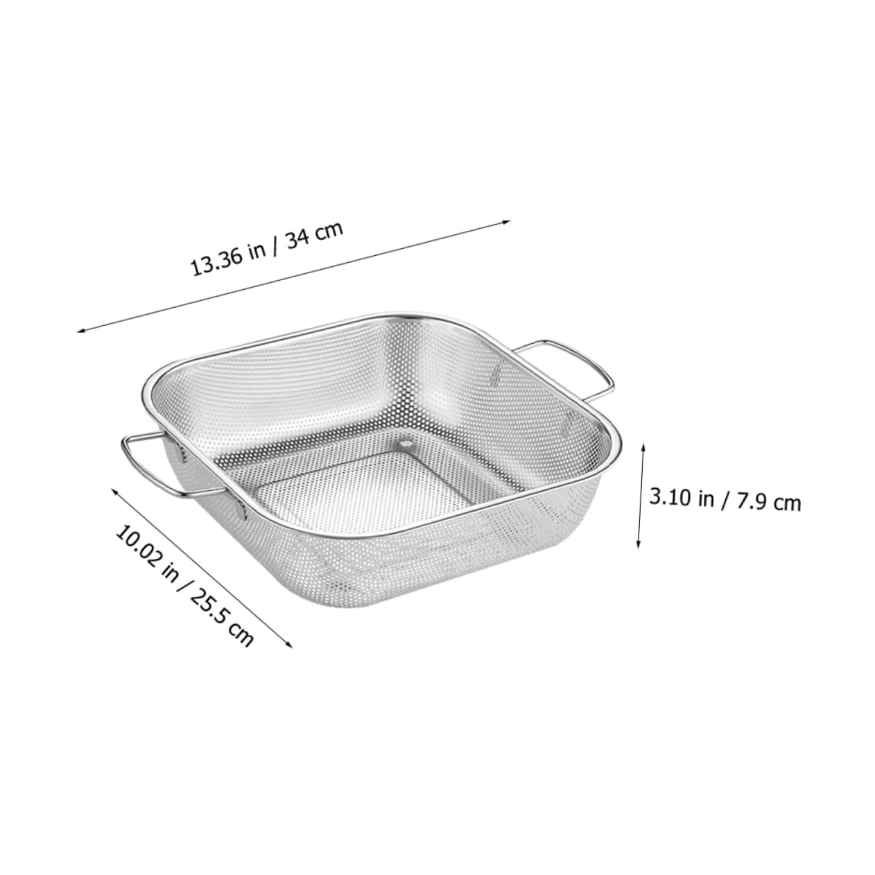GLEAVI Colador De Acero Inoxidable Canasta De Drenaje Con Doble Asa Para Lavar Verduras y Frutas Tazón Para Lavar Arroz De Cocina Colador Práctico Para Cocina