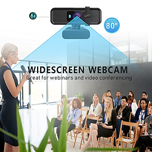 Doraby 1080P Computer Webcam mit Objektivdeckel, PC Kamera mit Autofokus/Stereo Mikrofon/Schutzabdeckung für Android/Mac OS/Windows/Linux, Live Streaming Skype, Video Chat, Online Meeting, Schwarz – Bild 7
